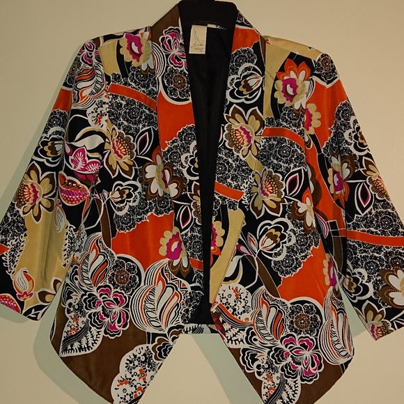 lavender & honey Jackets & Blazers - Lavender and Honey Orange Floral Blazer